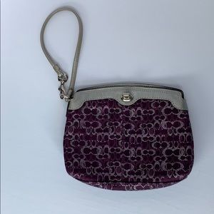 Coach purple silver clutch
